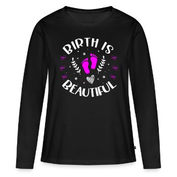 Doula Hebamme Geburt Geburt Schwangerschaft - Frauen Premium Bio Langarmshirt - Schwarz - Vorne - Julia (174cm)