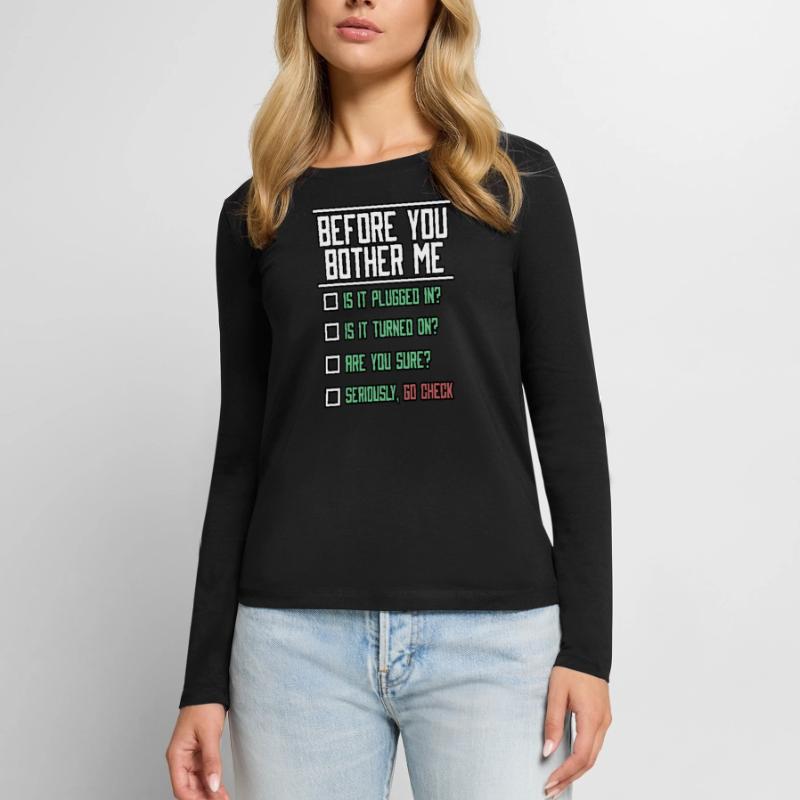 Avant de m’embêter Technicien de support technique Netwo T-shirt manches longues Premium bio Femme