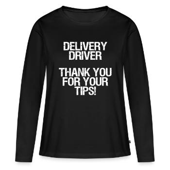 Generischer Lieferfahrer, vielen Dank für Ihre Tipps! - Frauen Premium Bio Langarmshirt - Schwarz - Vorne - Julia (174cm)