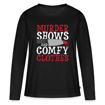Detective Murder Shows And Comfy Investigator Cop - Women's Premium Organic Long Sleeve Shirt - black - Front - Julia (174cm)