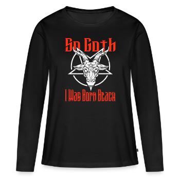 Satan Beelzebub Teufel Gothic Pentagram Mystisch - Frauen Premium Bio Langarmshirt - Schwarz - Vorne - Julia (174cm)