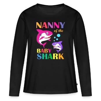 Nanny Of The Baby Birthday Shark Nanny Shark Mothe - Women's Premium Organic Long Sleeve Shirt - black - Front - Julia (174cm)