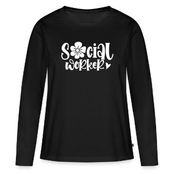Social Worker Social Worker Social Work Profession - Women's Premium Organic Long Sleeve Shirt - black - Front - Julia (174cm)