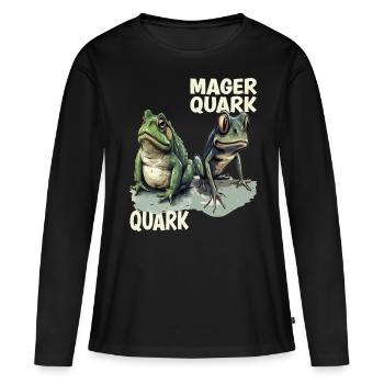 caillé têtard grenouille caillé régime alimentaire faible en gras jeu de mots quark - T-shirt manches longues Premium bio Femme - noir - Devant - Julia (174cm)