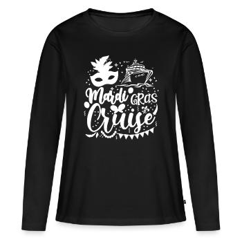 Mardi Gras Cruise Cruising Mask Cruise Ship Party - Women's Premium Organic Long Sleeve Shirt - black - Front - Julia (174cm)