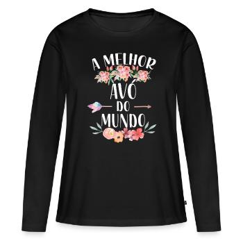 A Melhor Avo Do Mundo Portuguese Grandma Floralnur - Women's Premium Organic Long Sleeve Shirt - black - Front - Julia (174cm)