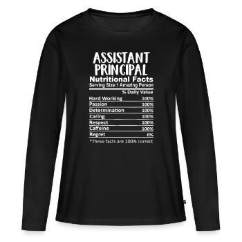 Assistant Principal Nutrition Facts Funnyfunny tea - Women's Premium Organic Long Sleeve Shirt - black - Front - Julia (174cm)
