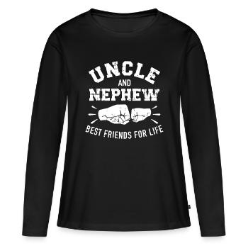 Uncle and Nephew Friends for Life - Women's Premium Organic Long Sleeve Shirt - black - Front - Julia (174cm)