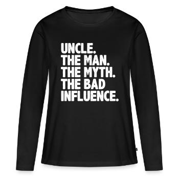 Funny Uncle, For Uncle Men The Bad Influence Uncle - Women's Premium Organic Long Sleeve Shirt - black - Front - Julia (174cm)
