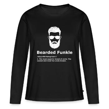 Funkle barbu pour hommes | Drôle de définition de l’oncle - T-shirt manches longues Premium bio Femme - noir - Devant - Julia (174cm)