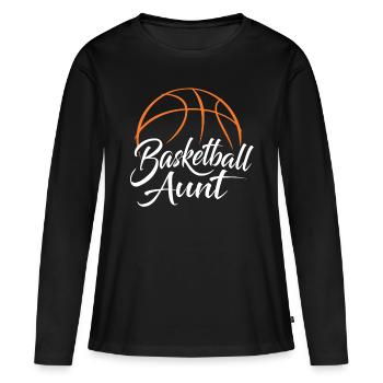 Tante basketball | Basketball Maman Tantebasketball - T-shirt manches longues Premium bio Femme - noir - Devant - Julia (174cm)