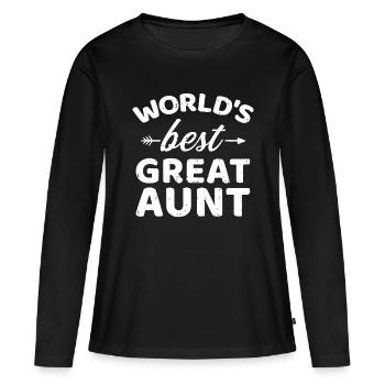 La meilleure grand-tante du monde - T-shirt manches longues Premium bio Femme - noir - Devant - Julia (174cm)