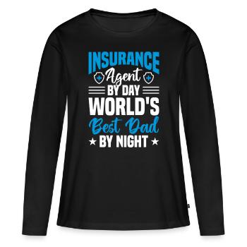 Agent d’assurance marchand d’assurance - T-shirt manches longues Premium bio Femme - noir - Devant - Julia (174cm)