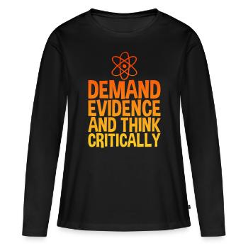 Exiger des preuves et penser de manière critique 4 - T-shirt manches longues Premium bio Femme - noir - Devant - Julia (174cm)