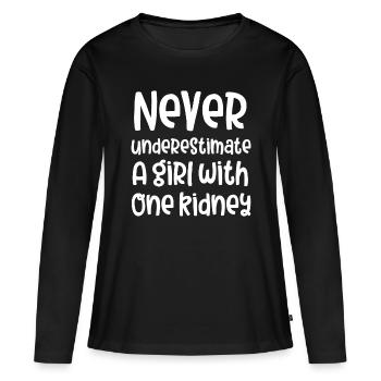 Eine Spendertransplantation für Nierenerkrankungen - Frauen Premium Bio Langarmshirt - Schwarz - Vorne - Julia (174cm)