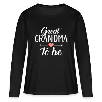 Urgroßmutter zu bewilldragon, wenn lustige Menschen Tier - Frauen Premium Bio Langarmshirt - Schwarz - Vorne - Julia (174cm)