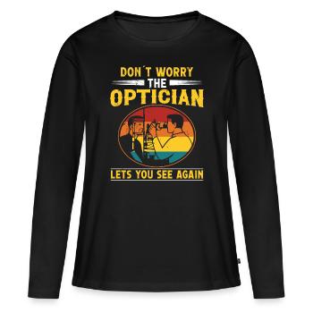 Optician Lets You See Again Optometry - Women's Premium Organic Long Sleeve Shirt - black - Front - Julia (174cm)