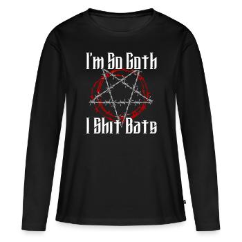 Satan Beelzebub Teufel Gothic Pentagram Mystisch - Frauen Premium Bio Langarmshirt - Schwarz - Vorne - Julia (174cm)