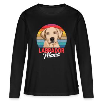 Labrador Mama Dog Lab Mom Funny Mothers Day Giftfu - Women's Premium Organic Long Sleeve Shirt - black - Front - Julia (174cm)