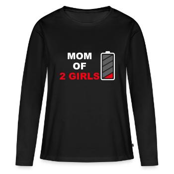 Mom Of 2 Girls Mothers Day Gift From Daughter - Women's Premium Organic Long Sleeve Shirt - black - Front - Julia (174cm)