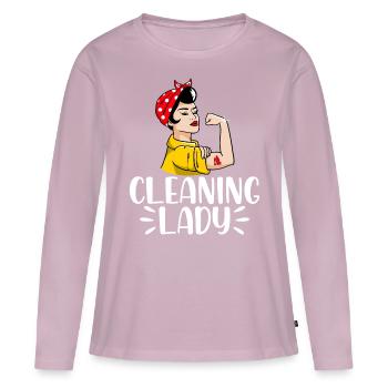 Cleaning Lady - Frauen Premium Bio Langarmshirt - Altrosa - Vorne - Julia (174cm)