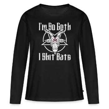 Satan Belzébuth Diable Gothique Pentagramme Mystique - T-shirt manches longues Premium bio Femme - noir - Devant - Julia (174cm)