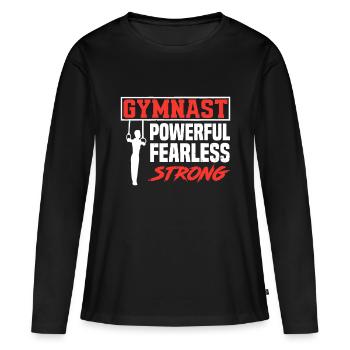 Boys Mens Gymnastics Sports Strong Funny Gymnast - Women's Premium Organic Long Sleeve Shirt - black - Front - Julia (174cm)
