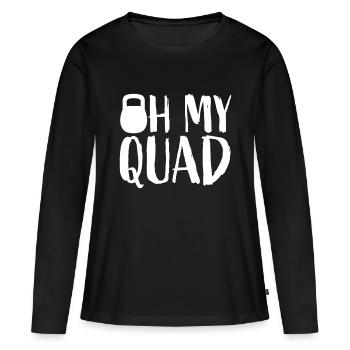 Lustiges Workout Quadrizeps Muskeln Kettlebell I Oh M - Frauen Premium Bio Langarmshirt - Schwarz - Vorne - Julia (174cm)