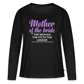 Brides Mom Mother Of The Bride Brautmutter Shirt - Frauen Premium Bio Langarmshirt - Schwarz - Vorne - Julia (174cm)