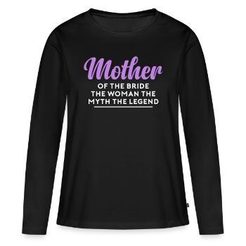 Brides Mom Mother Of The Bride Brautmutter Shirt - Frauen Premium Bio Langarmshirt - Schwarz - Vorne - Julia (174cm)