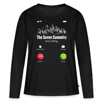 Les sept sommets appellent - T-shirt manches longues Premium bio Femme - noir - Devant - Julia (174cm)