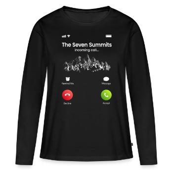 L’appel des sept sommets - T-shirt manches longues Premium bio Femme - noir - Devant - Julia (174cm)
