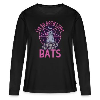 Satan Beelzebub Teufel Gothic Pentagram Mystisch - Frauen Premium Bio Langarmshirt - Schwarz - Vorne - Julia (174cm)