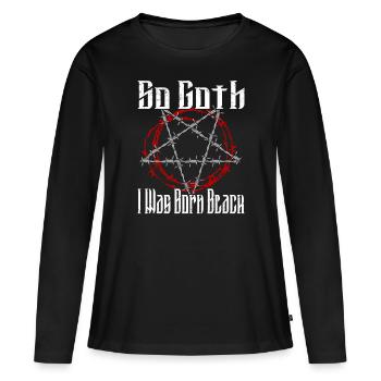 Satan Beelzebub Teufel Gothic Pentagram Mystisch - Frauen Premium Bio Langarmshirt - Schwarz - Vorne - Julia (174cm)