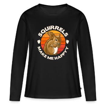 Squirrel, Funny Squirrel, Squirrel Lover - Women's Premium Organic Long Sleeve Shirt - black - Front - Julia (174cm)
