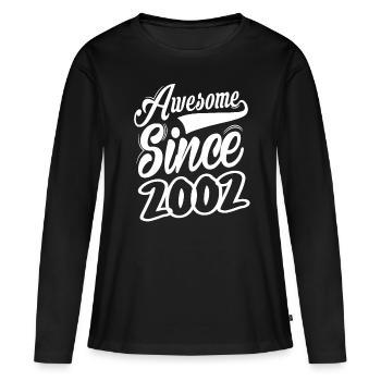 Awesome Since 2002 - Frauen Premium Bio Langarmshirt - Schwarz - Vorne - Julia (174cm)