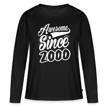 Awesome Since 2000 - Frauen Premium Bio Langarmshirt - Schwarz - Vorne - Julia (174cm)