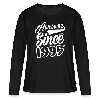 Awesome Since 1995 - Frauen Premium Bio Langarmshirt - Schwarz - Vorne - Julia (174cm)