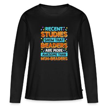 Les perles sont plus impressionnantes que - T-shirt manches longues Premium bio Femme - noir - Devant - Julia (174cm)