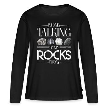 Rock Collector Funny Geologist Gift Science Geolog - Women's Premium Organic Long Sleeve Shirt - black - Front - Julia (174cm)