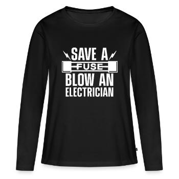 Lustig Elektriker Kunst Männer Frauen Elektrische Sicherung En - Frauen Premium Bio Langarmshirt - Schwarz - Vorne - Julia (174cm)