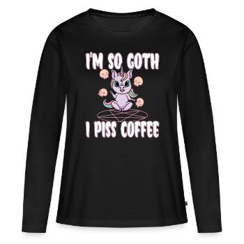 Satan Belzébuth Diable Gothique Pentagramme Mystique - T-shirt manches longues Premium bio Femme - noir - Devant - Julia (174cm)