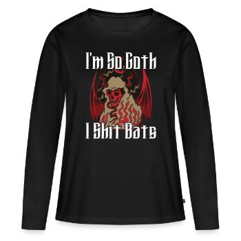 Satan Belzébuth Diable Gothique Pentagramme Mystique - T-shirt manches longues Premium bio Femme - noir - Devant - Julia (174cm)