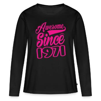 Awesome Since 1971 - Women's Premium Organic Long Sleeve Shirt - black - Front - Julia (174cm)