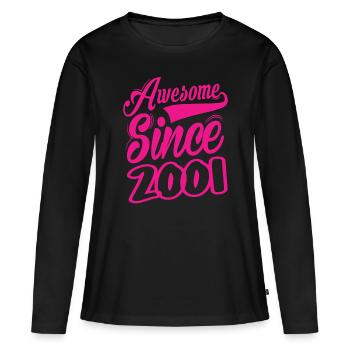 Awesome Since 2001 - Frauen Premium Bio Langarmshirt - Schwarz - Vorne - Julia (174cm)