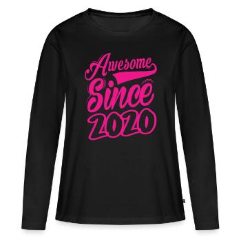 Awesome Since 2020 - Frauen Premium Bio Langarmshirt - Schwarz - Vorne - Julia (174cm)