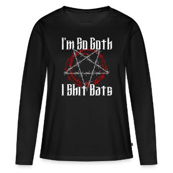 Satan Belzébuth Diable Gothique Pentagramme Mystique - T-shirt manches longues Premium bio Femme - noir - Devant - Julia (174cm)