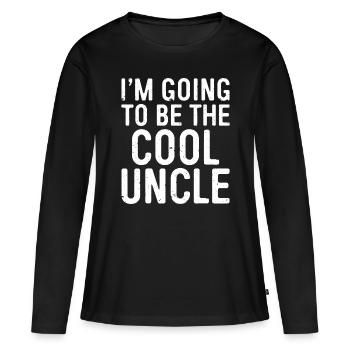 Herren Ich werde der coole Onkel sein - Frauen Premium Bio Langarmshirt - Schwarz - Vorne - Julia (174cm)
