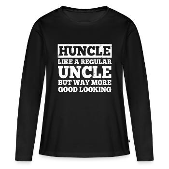 Lustiges Onkel Design Für Männer Bester Onkel Männlich Relativ - Frauen Premium Bio Langarmshirt - Schwarz - Vorne - Julia (174cm)
