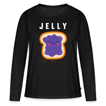 Erdnussbutter und Gelee Bester Freund Passend - Frauen Premium Bio Langarmshirt - Schwarz - Vorne - Julia (174cm)